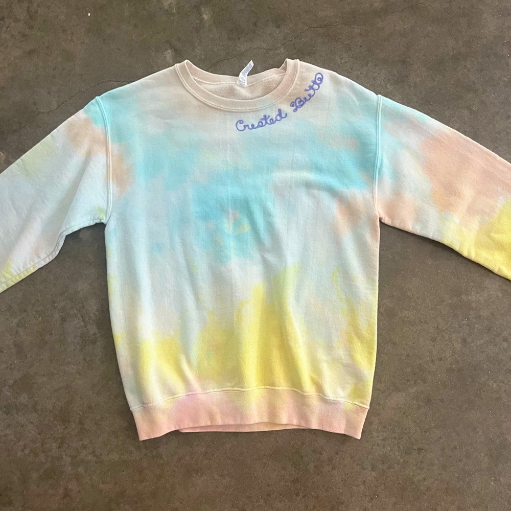 Tie dye crested butte crew neck